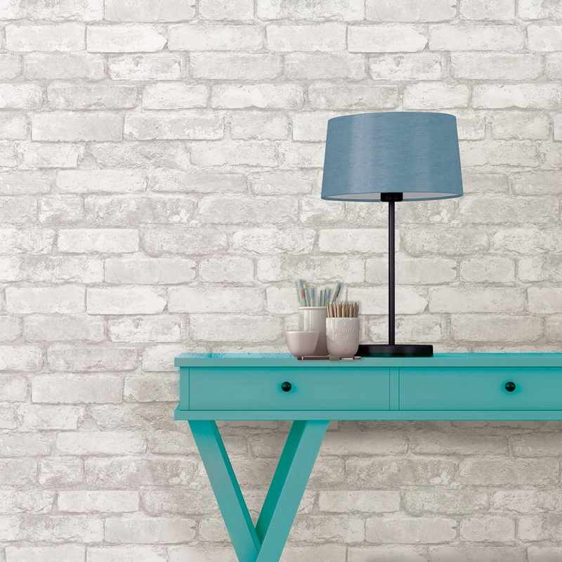 Bricks Kovner Buchanan Off-White Brick 33' L X 20.5 W Peel and Stick Wallpaper Roll