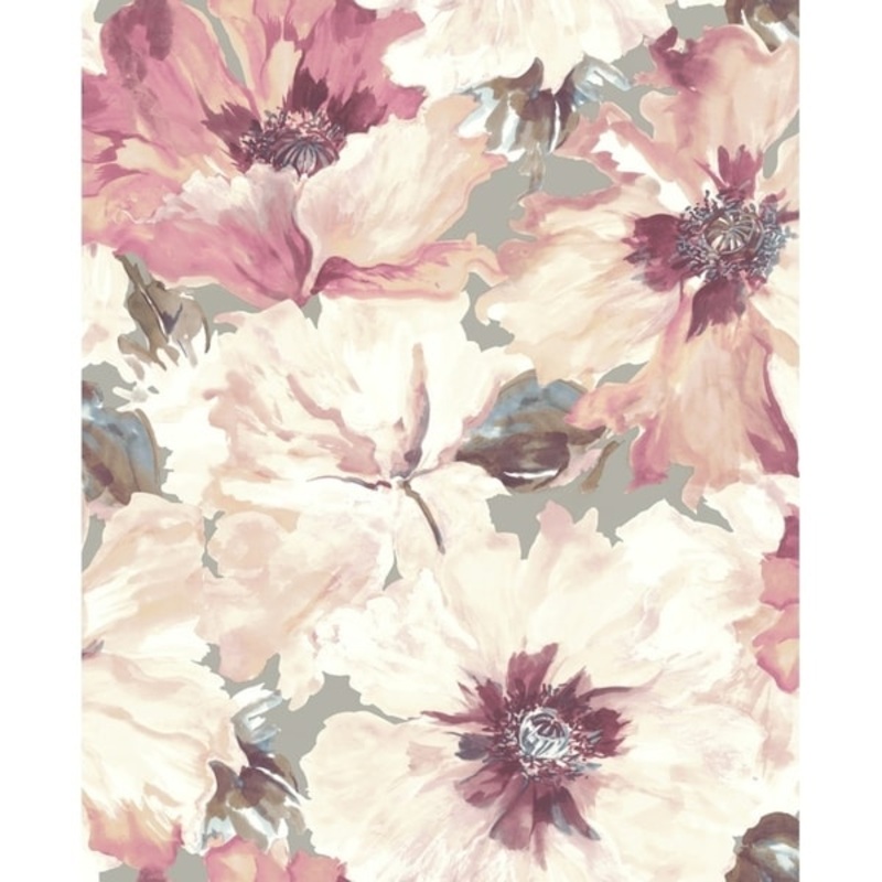 Cecita Floral Wallpaper, In Blush & Greige