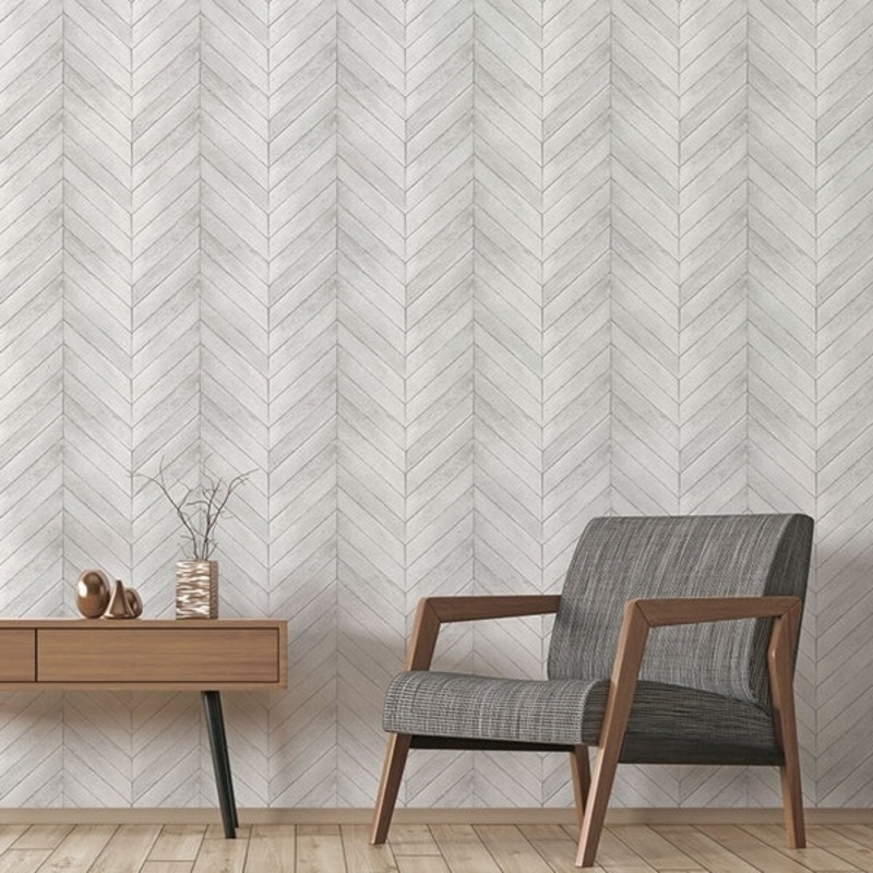 Chevron Wood Chevron Wood Wallpaper Wood Texture in Grey Light Grey Script White Dove