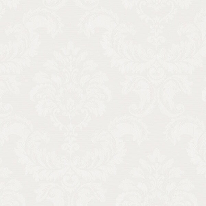 Damask Emboss Hyattsville 32.7 Ft. x 20.5 In. Vinyl White Silk Damask Wallpaper Covering