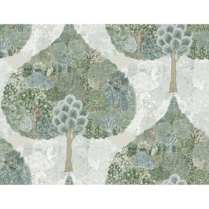 Ermont Green/Teal Unpasted Paper Unpasted Bohemian Mystic Forest Wallpaper Covers about 60.75 sq. ft.
