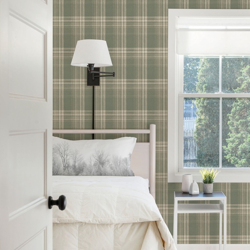 Faux Effects Gennadi Saranac Sage Flannel 15' L X 4.5 W Wallpaper Roll