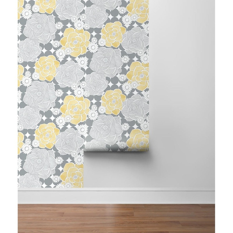 Shafter, Retro Floral 18' x 20.5" Peel & Stick Wallpaper Roll