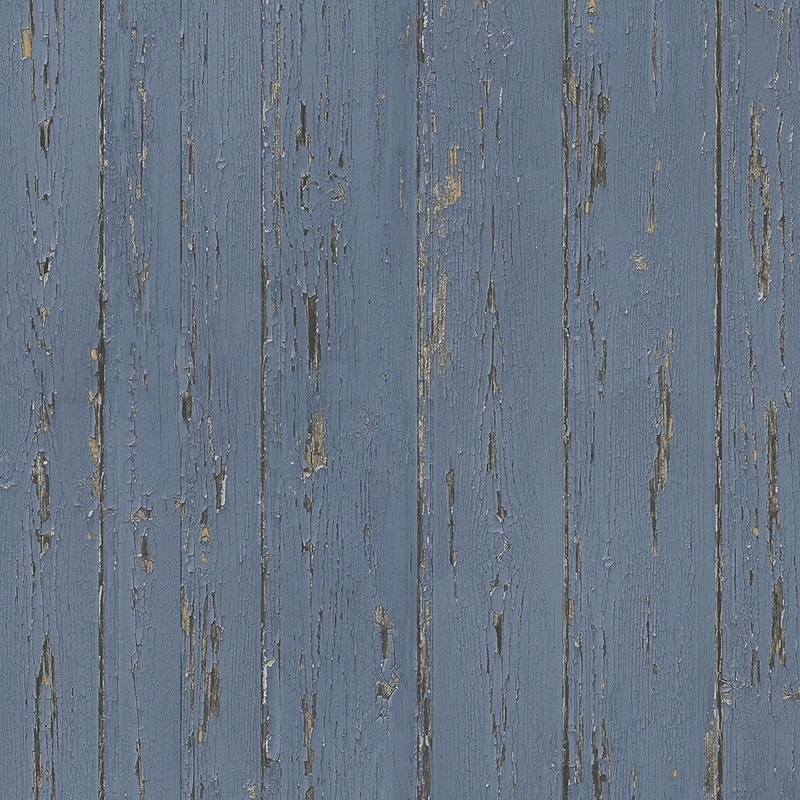 Shiplap Shiplap Wallpaper Wood in Dark Blue Blue Lapis Lazuli Indigo Indigo Blue