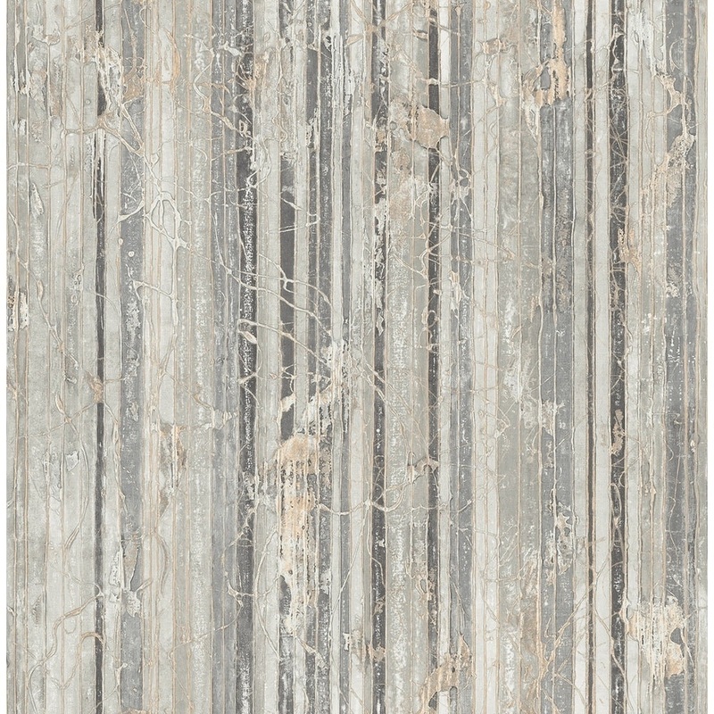 Whitney Stripes/Texture Wallpaper, In Light Gray, Charcoal, & Off-White