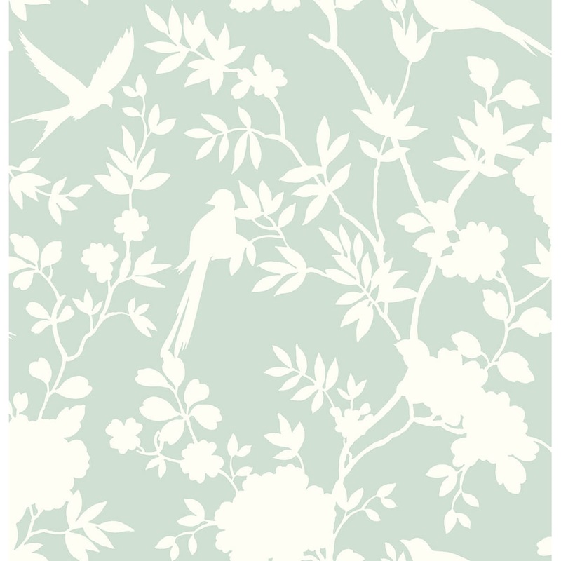 Anderson, Mono Toile Hampton Blue, 20.5 in. W x 18 ft. L roll, Peel and Stick Wallpaper Roll