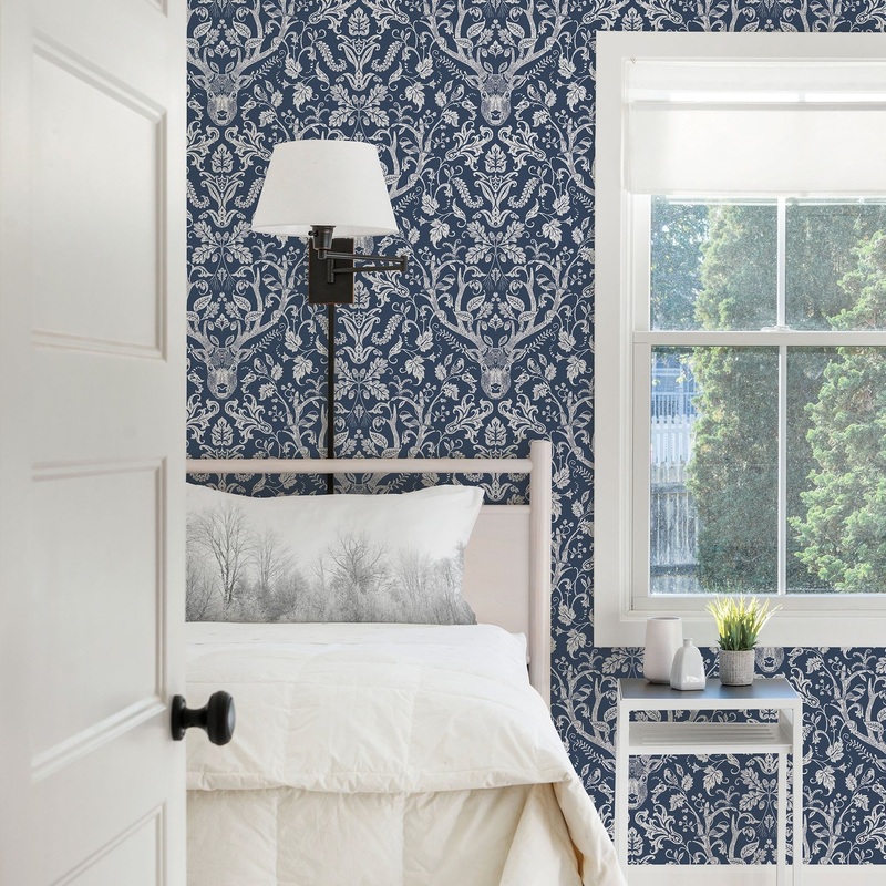 Animals Bella Kiwassa Taupe Antler Damask 33' L X 20.5 W Wallpaper Roll
