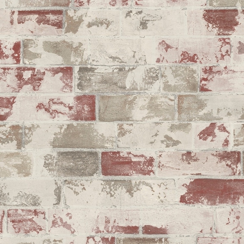 Brick Brick Wallpaper Brick in Red Beige Brown Sand Wine