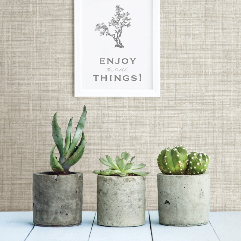 Corning, Mendocino Grey Linen, 33' L X 20.5 W, Wallpaper Roll