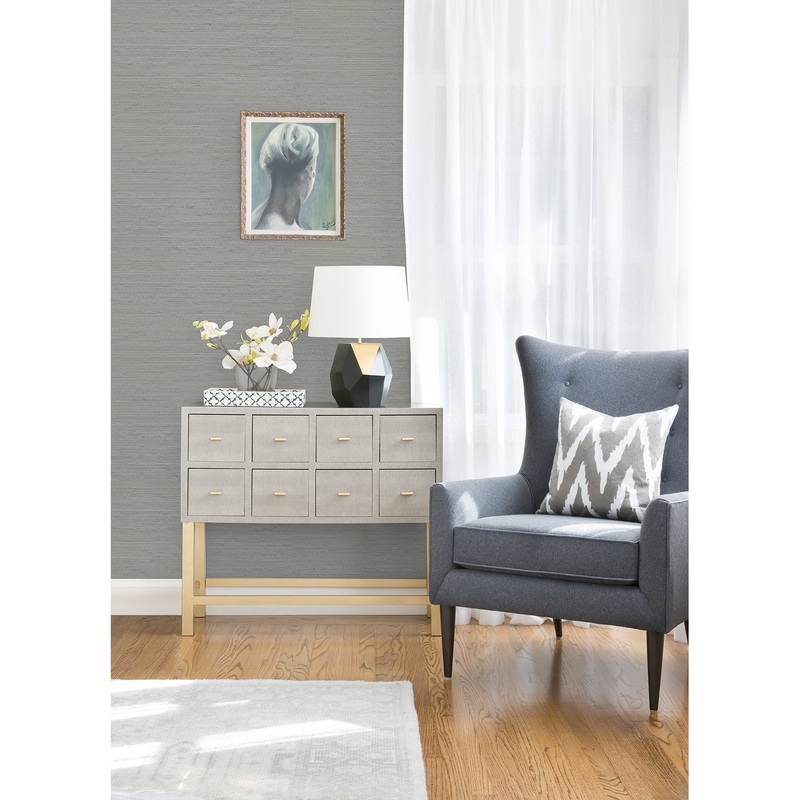 Distressed Textures Massy Kira Charcoal Hemp Grasscloth 24' L X 36" W Wallpaper Roll
