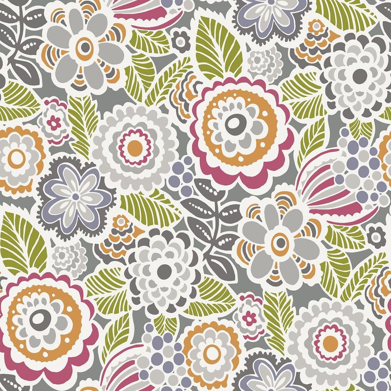 Flowers Michael Lucy Multicolor Floral Wallpaper