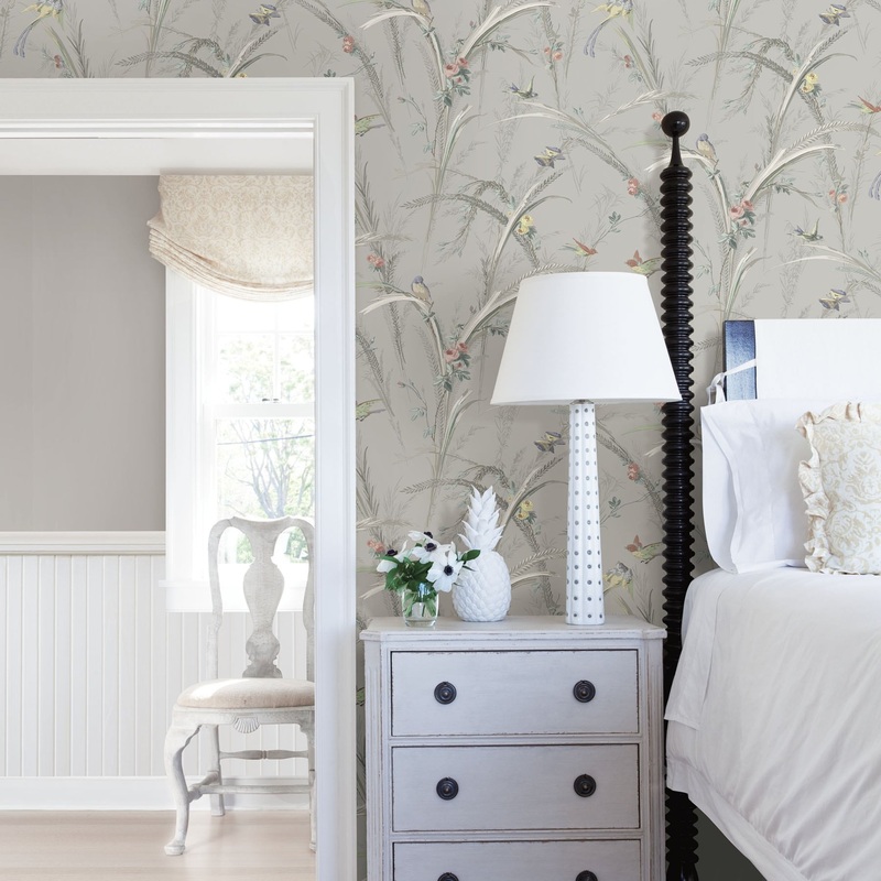 Flowers Walton Meadowlark Light Green Botanical 33' L X 20.5 W Wallpaper Roll