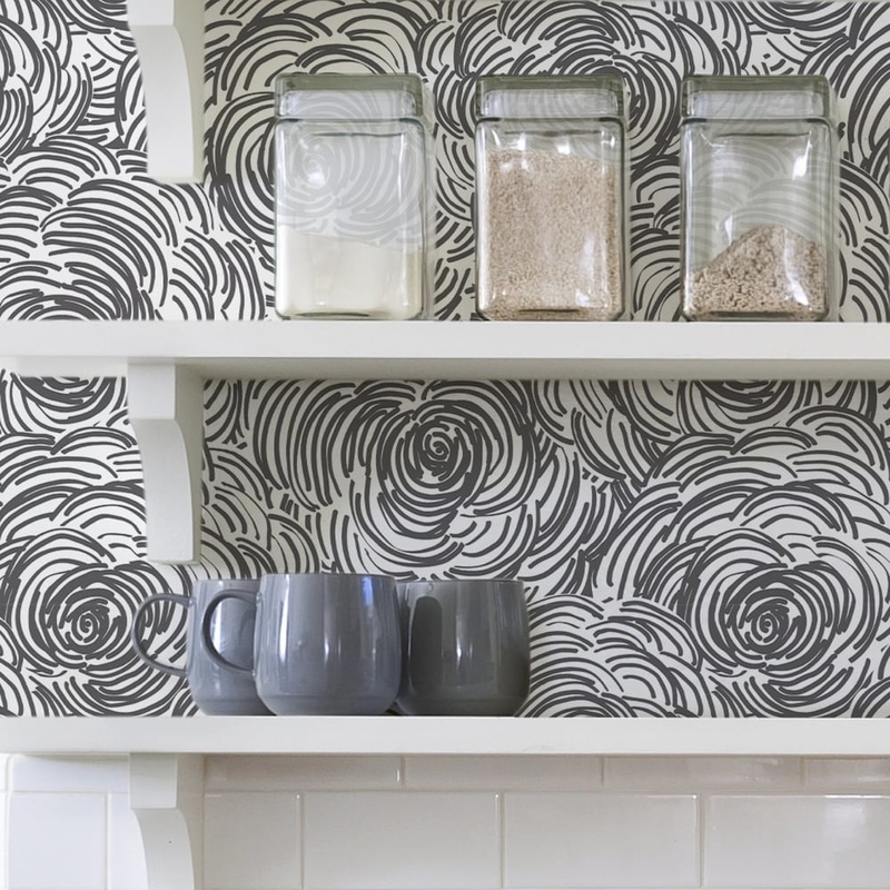 Fortuna, Black Beauty Peel & Stick Wallpaper