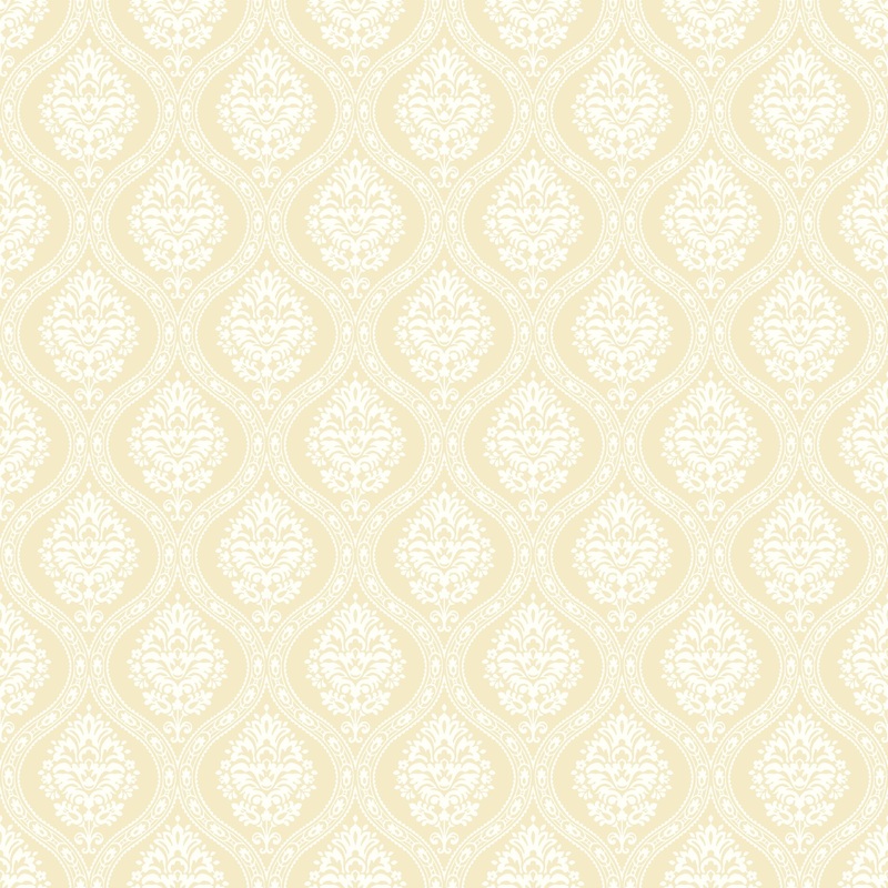 Fullerton Yellow Sure Strip Prepasted Damask Petite Ogee Wallpaper Covers about 56 sq. ft.