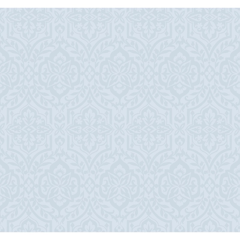 Gagny Blue Sure Strip Prepasted Damask Catherdral Damask Wallpaper Covers about 60.75 sq. ft.