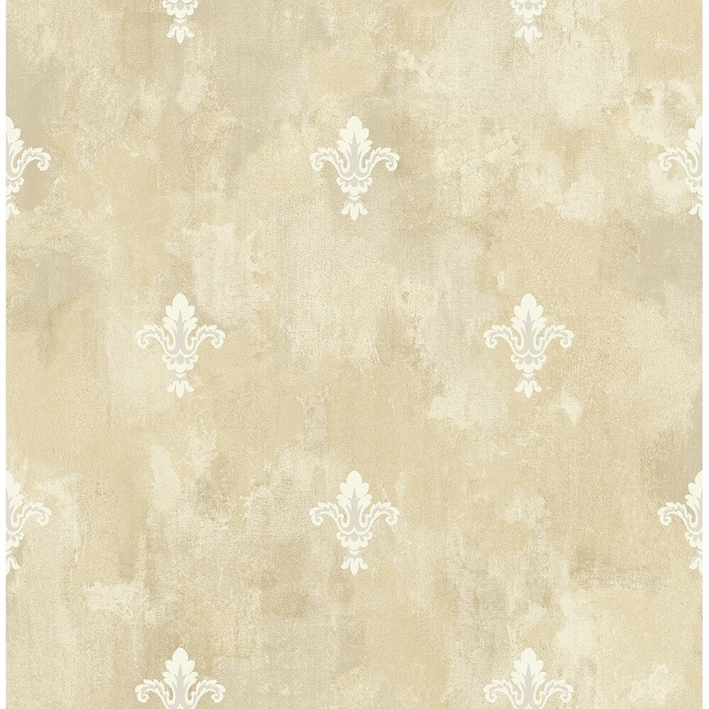 Shimmer Fleur Antique Wallpaper, 32.81 feet long X 20.5 inchs Wide, Taupe Shimmer and Sea Green