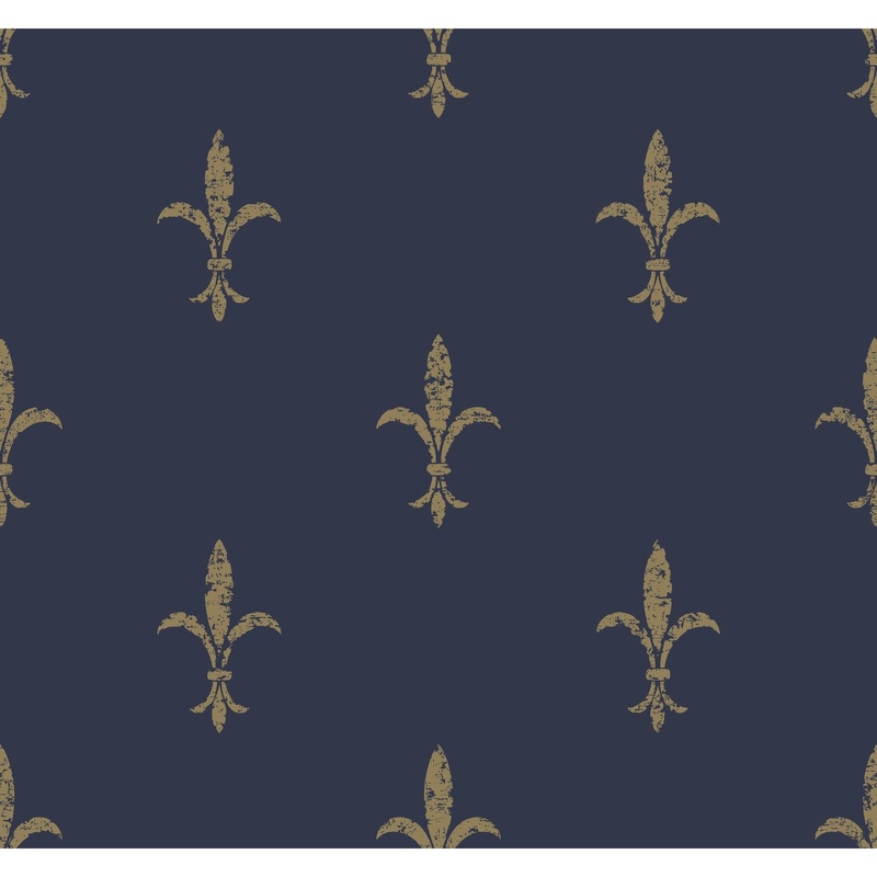 Simonyi, Fleur De Lis Wallpaper, 27 in x 27 ft = 60.75 sq ft, Wallpaper Roll