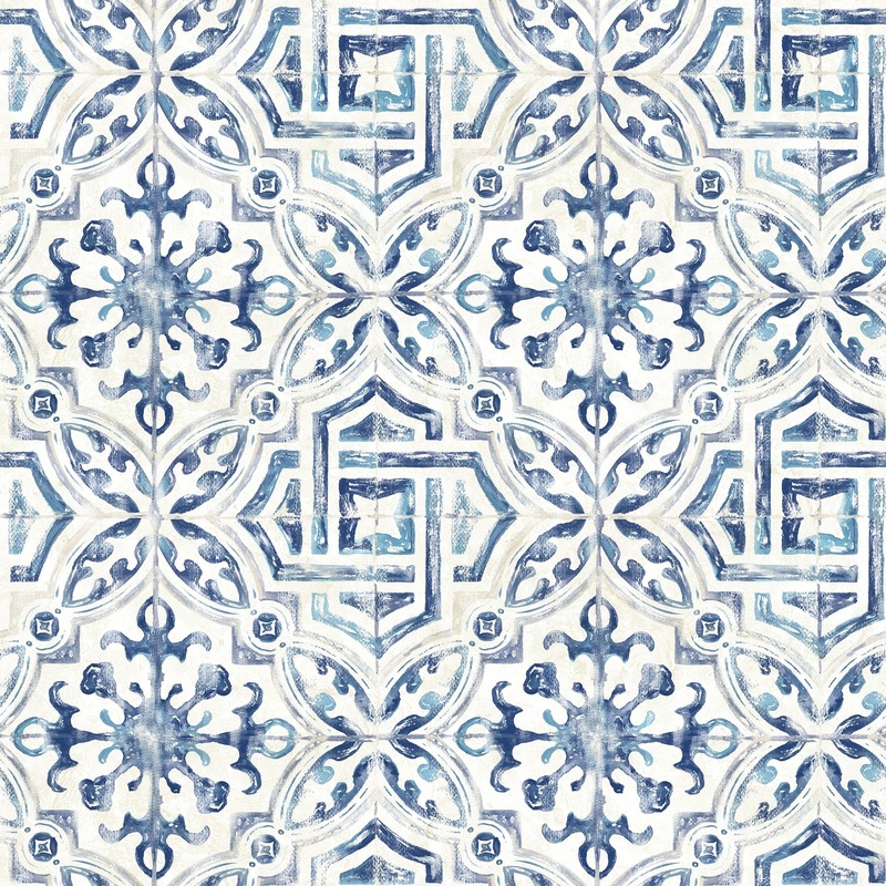 Tiles Eureka Sonoma Charcoal Spanish Tile 33' L X 20.5" W Wallpaper Roll
