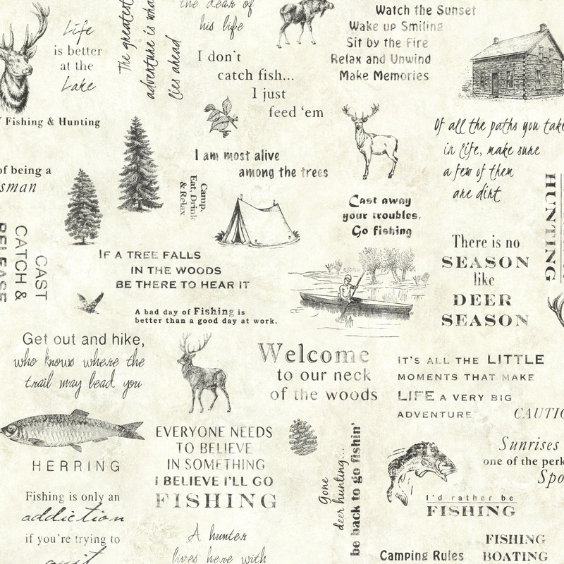 Animals Kalanick North Hills Cream Script 33' L X 20.5 W Wallpaper Roll