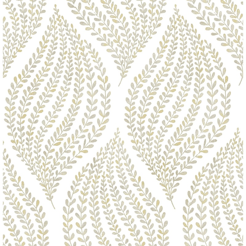 Botanical Genevieve Arboretum Honey Leaves Wallpaper