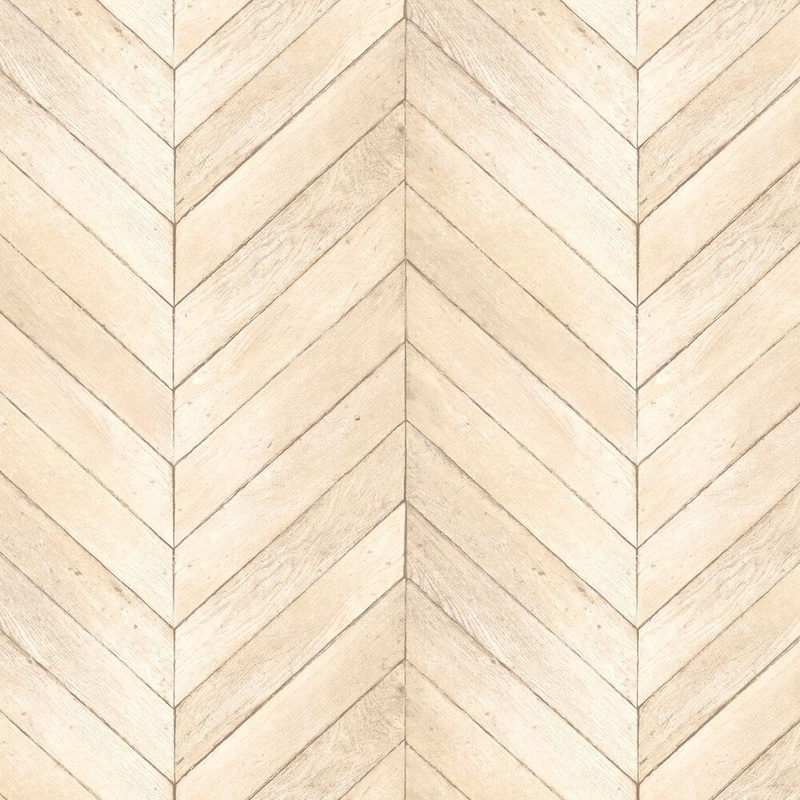 Chevron Wood Chevron Wood Wallpaper Wood Texture in Beige Sand Vanilla Cream