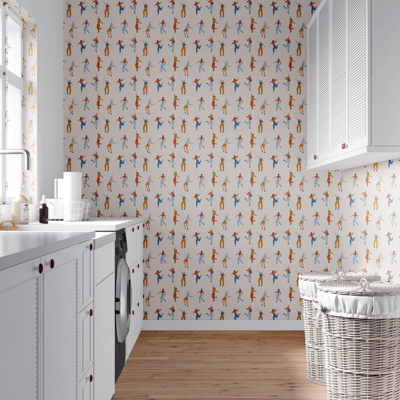 Dancing People Peel and Stick Wallpaper