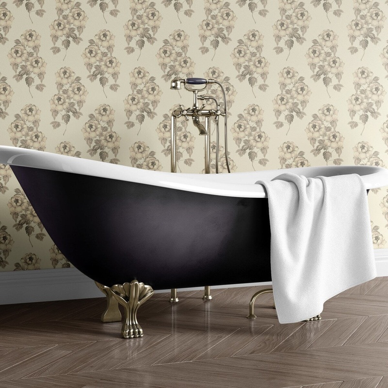 Dried Flowers Removable Wallpaper, Floral Pattern Wall Cling, Artistic Peel and Stick