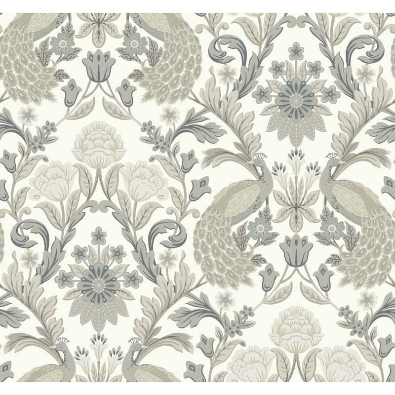 Eugene, Unpasted Non-Woven Plume Dynasty Wallpaper 27 in x 27 ft = 60.75 sq ft