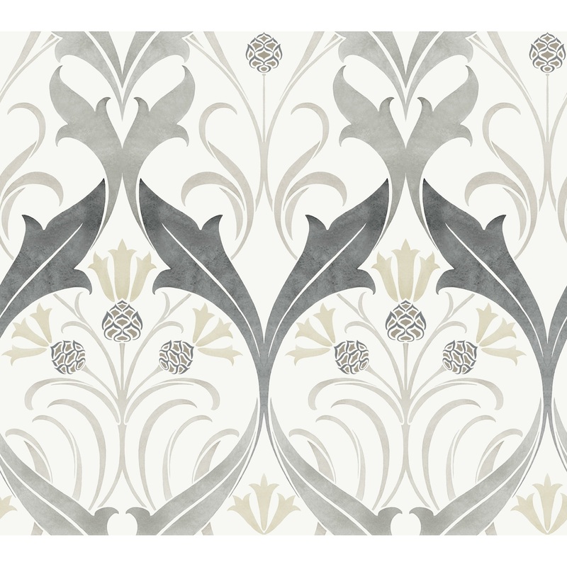 Fillmore, Unpasted Non-Woven Pine Cone Ribbon Wallpaper 27 in x 27 ft = 60.75 sq ft