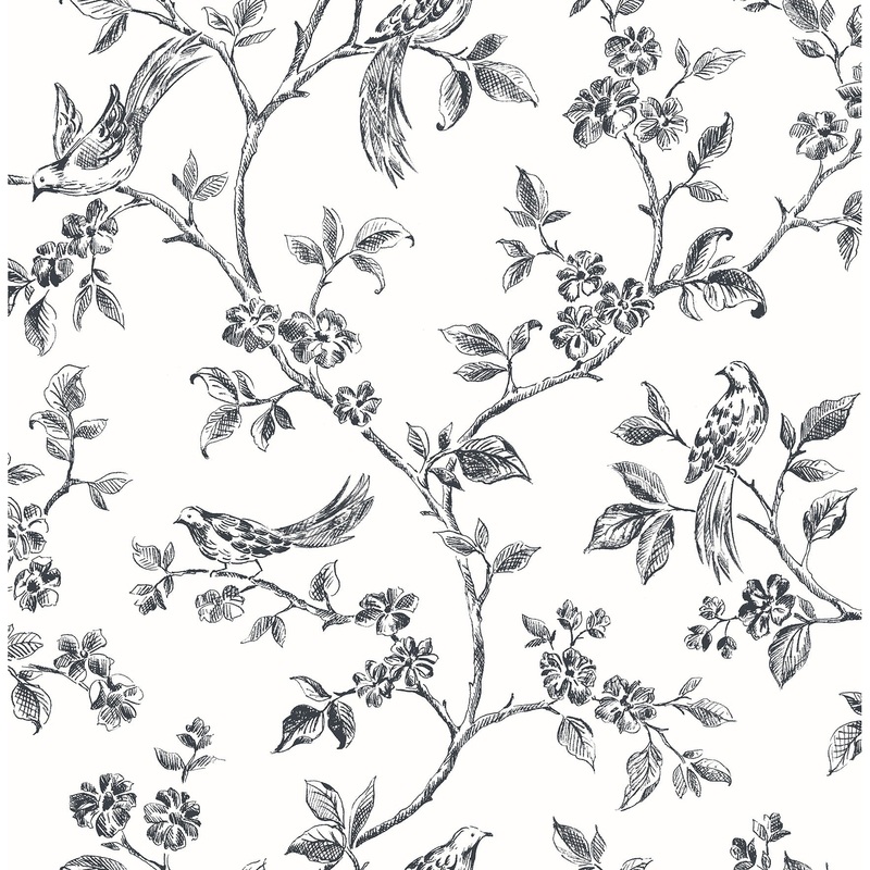 Florals & Flowers Morris Bird Trail Wallpaper 20.5 in x 33 ft = About 56.4 square feet