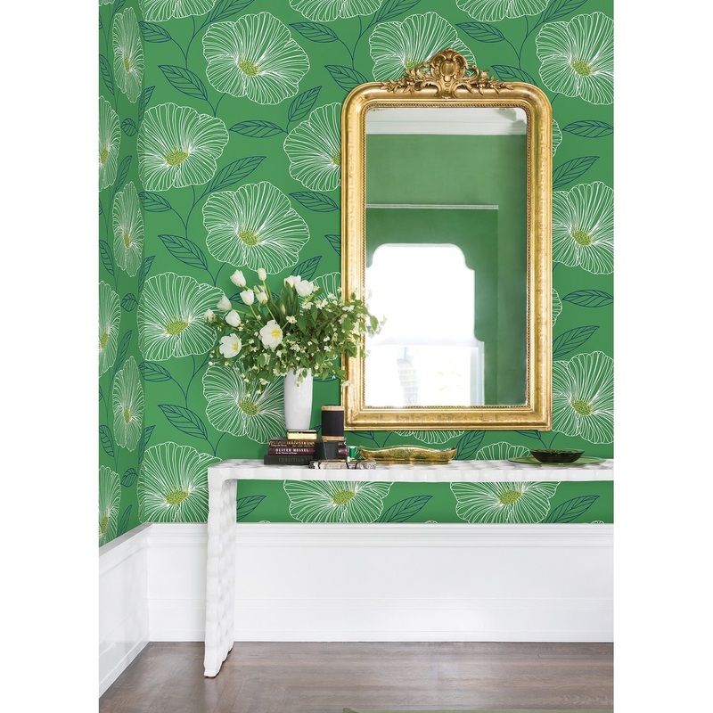 Flowers Nancy Mythic Black Floral 33' L X 20.5" W Wallpaper Roll