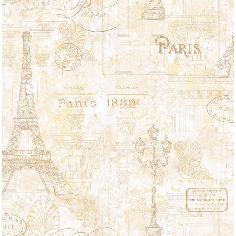 Seabrook Designs Dampier Paris Unpasted Wallpaper