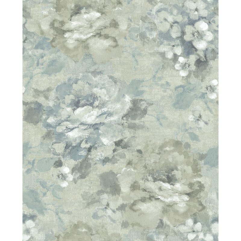 Seabrook Designs Ennio Brushstrokes Floral Unpasted Wallpaper