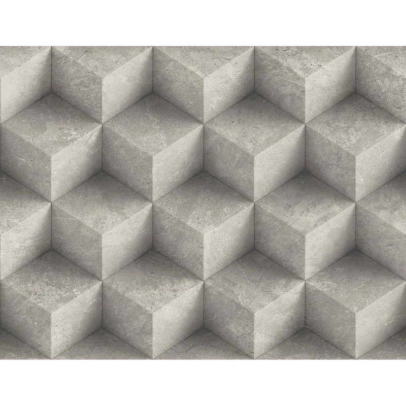 Seabrook Designs Faux Concrete Diamonds Unpasted Wallpaper