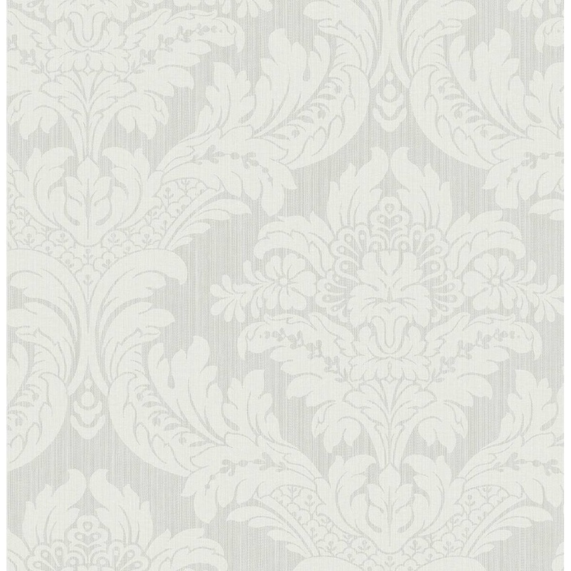 Seabrook Designs Genevieve Damask Prepasted Wallpaper - 20.5 in. W x 33 ft. L