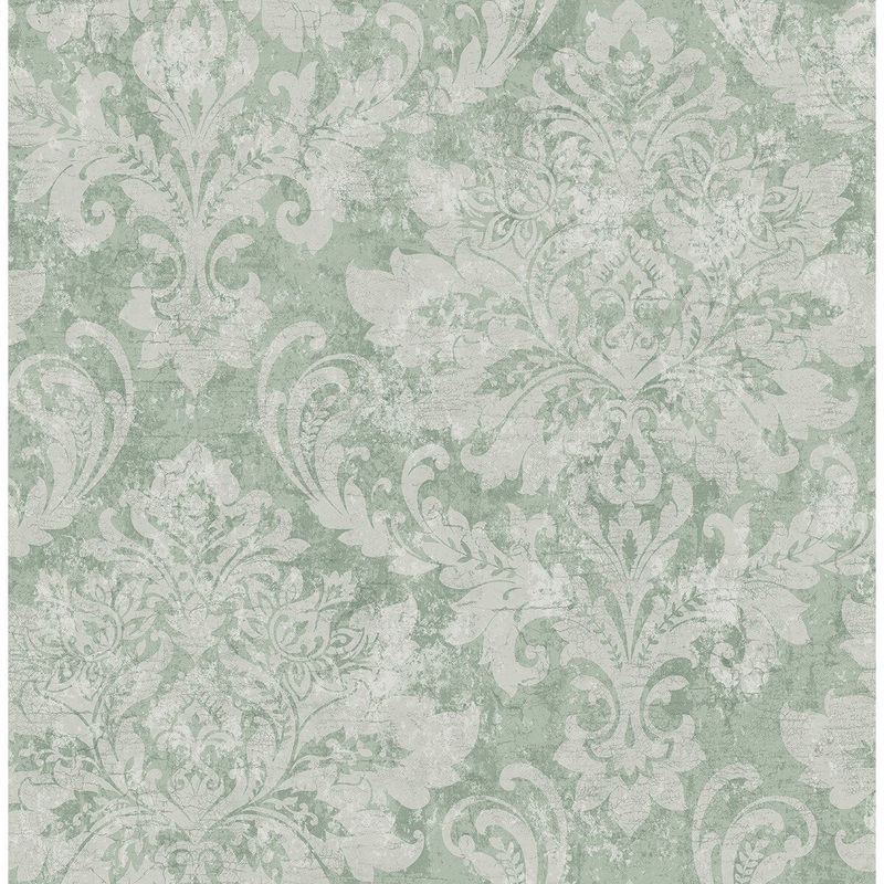 Seabrook Designs Roselyn Antique Damask Unpasted Wallpaper