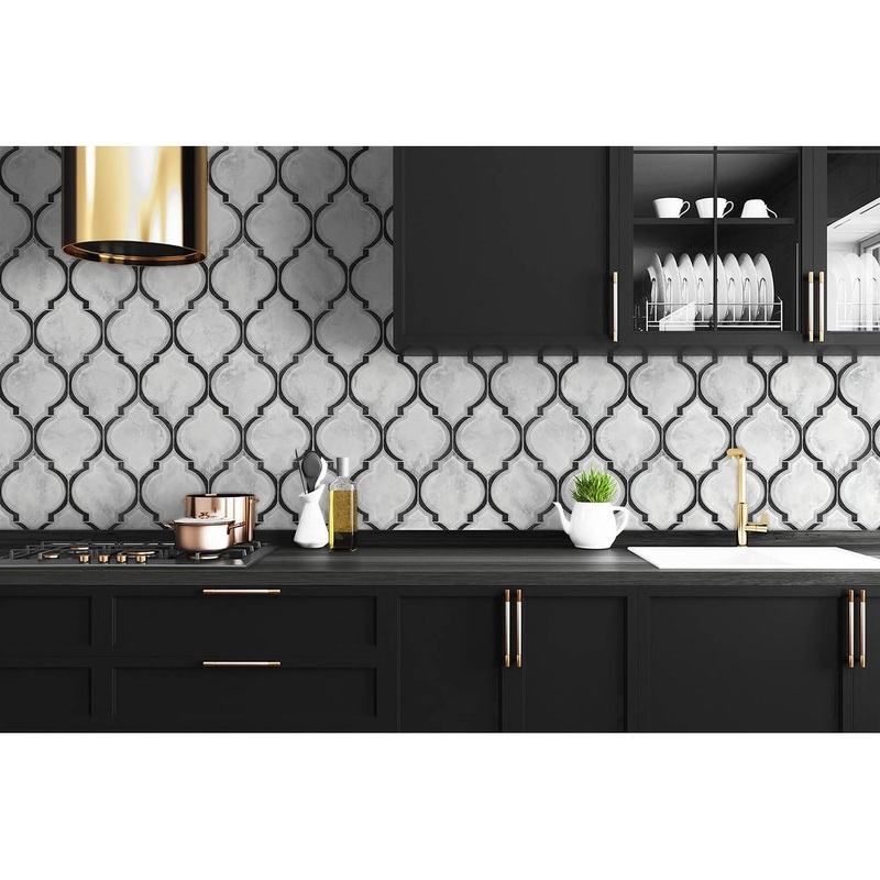 Ventura, Marbled Ogee, 18' L X 20.5" W Wallpaper