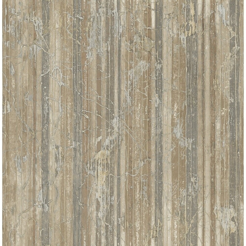 Whitney Stripes/Texture Wallpaper, In Taupe, Gray, & Off-White