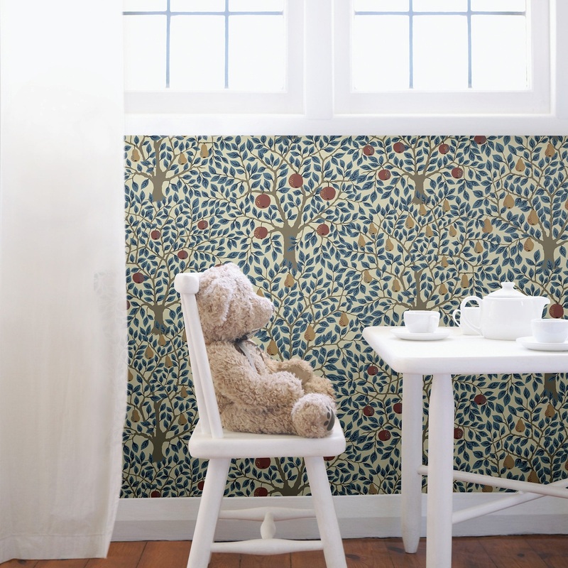 Woodland, Pomona Multicolor Fruit Tree, 33 FT. L x 20.5In. W Wallpaper Roll