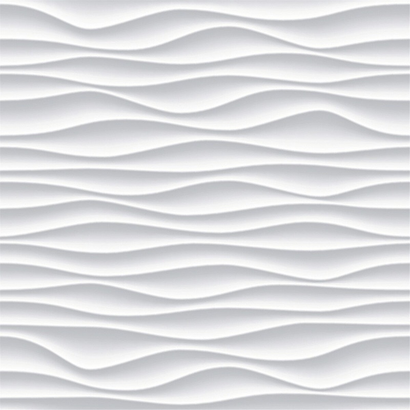 3D White Wave 15.7" W x 16.5 'L Texture Peel and Stick Wallpaper Roll