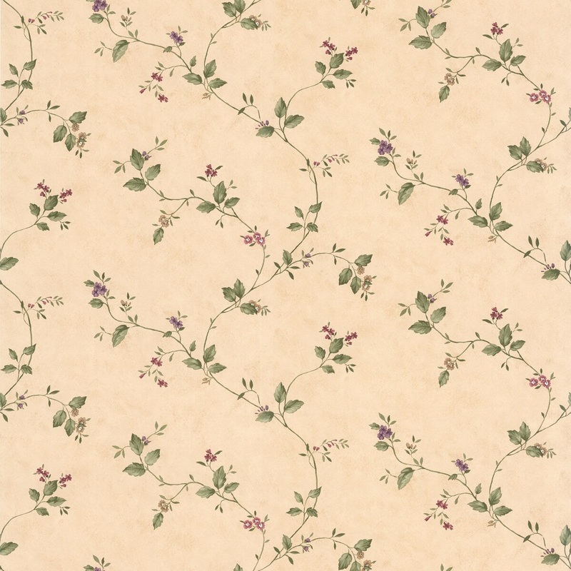 Anderson, Olivia White Floral Trail, 16.5' L X 20.5" W, Wallpaper Roll