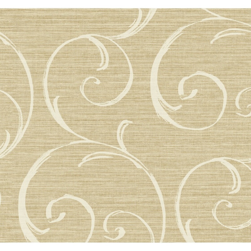 Seabrook Designs Jaiden Horizontal Scroll Unpasted Wallpaper