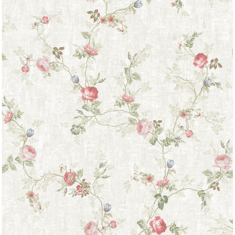 Seabrook Designs Parnel Floral Vine Unpasted Wallpaper