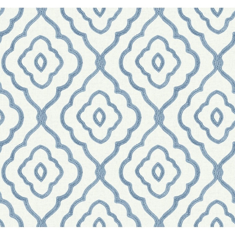 Seabrook Designs Seaside Ogee Unpasted Wallpaper