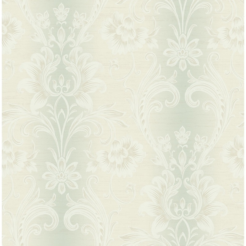 Seabrook Designs Sienna Damask Stripe Unpasted Wallpaper