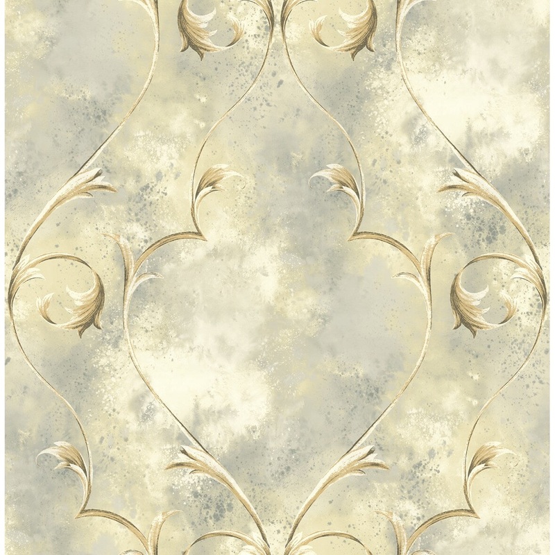Seabrook Designs Villa Scroll Frame Unpasted Wallpaper