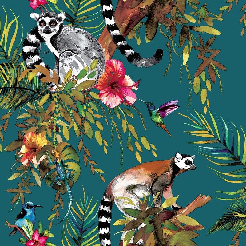 Tropical Lemur Non-Pasted Wallpaper  396 in x 20.8 in