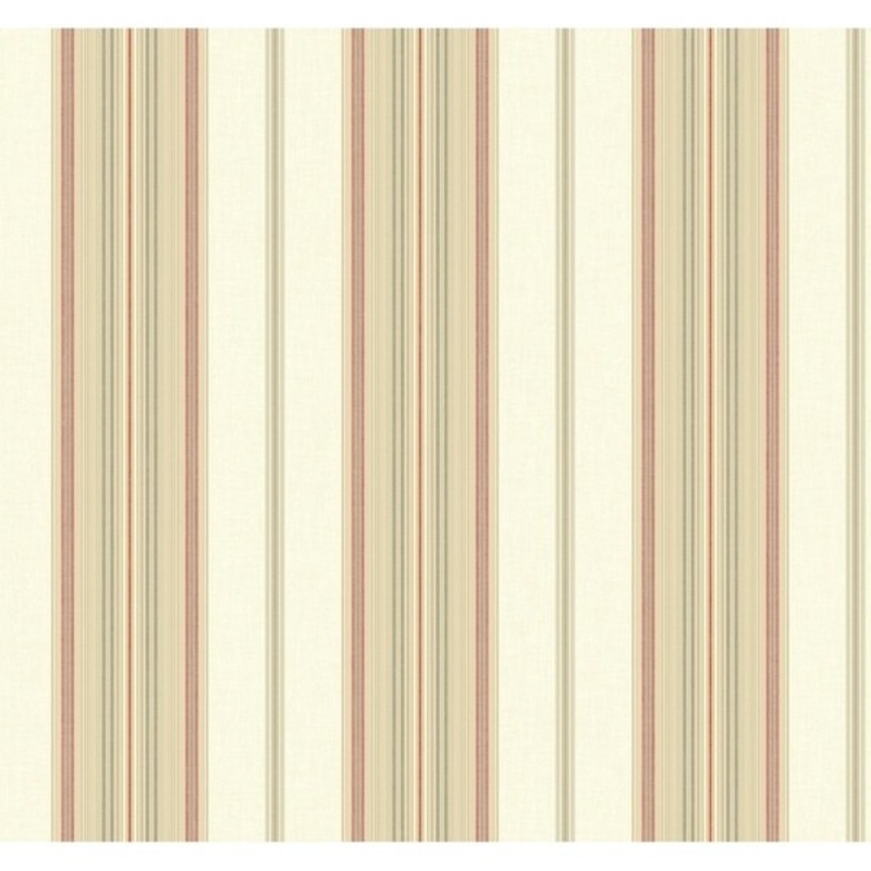 Amelia Stripe Wallpaper, 27 in. x 27 ft. = 60.75 sq.ft., in cream, beige, grey, red, amber