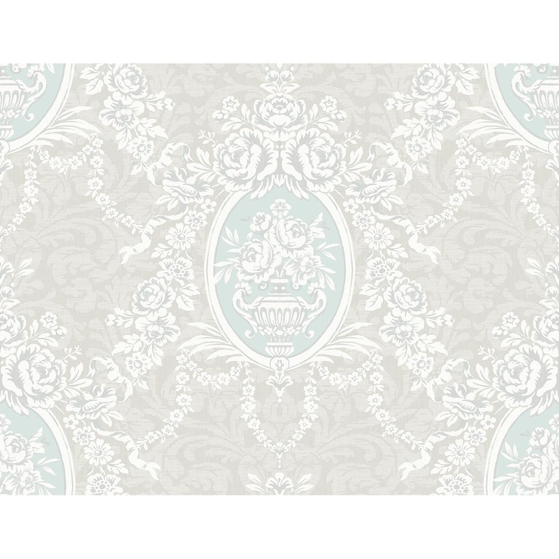 Seabrook Designs Brynn Blooming Cameo Unpasted Wallpaper