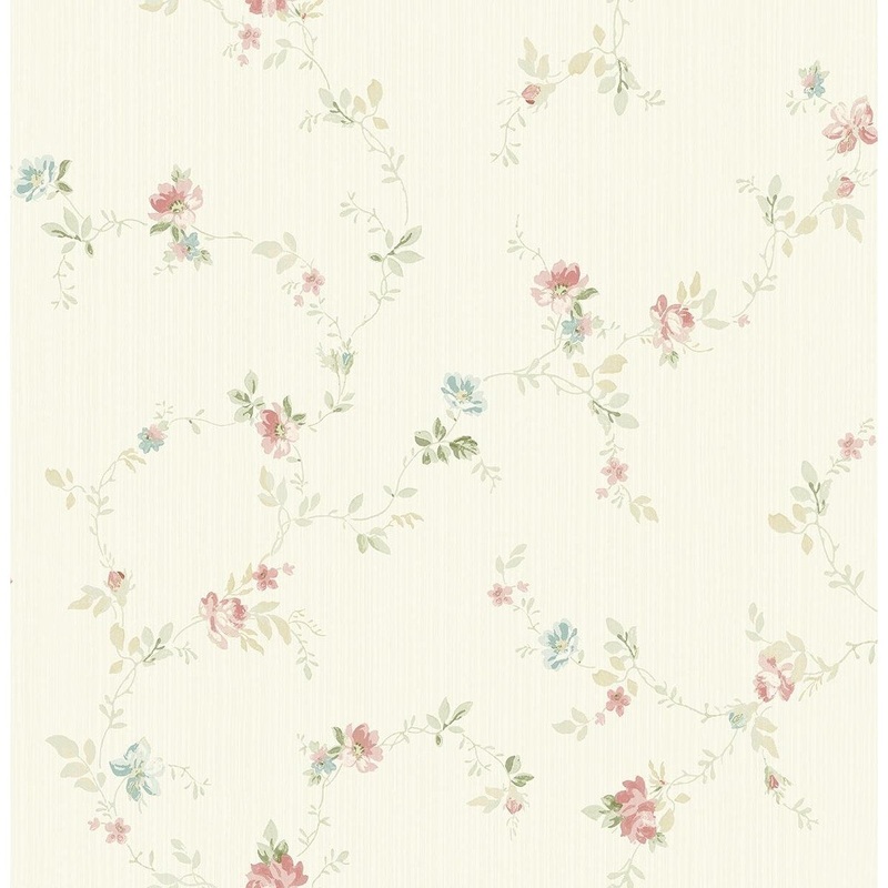 Seabrook Designs Chantilly Floral Trail Unpasted Wallpaper